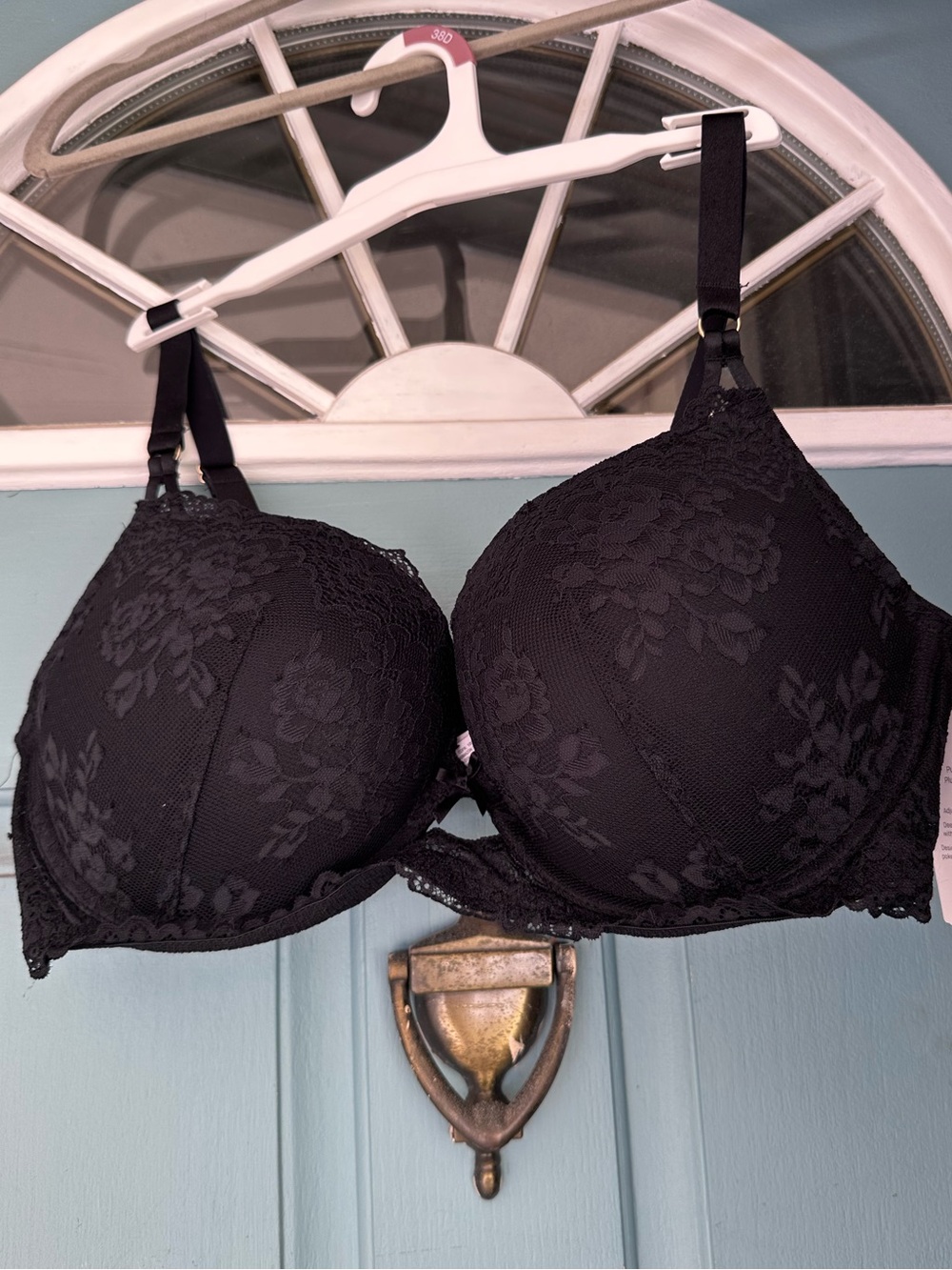 Auden 38D Push Up Lace Underwire Bra with Floral Overlay